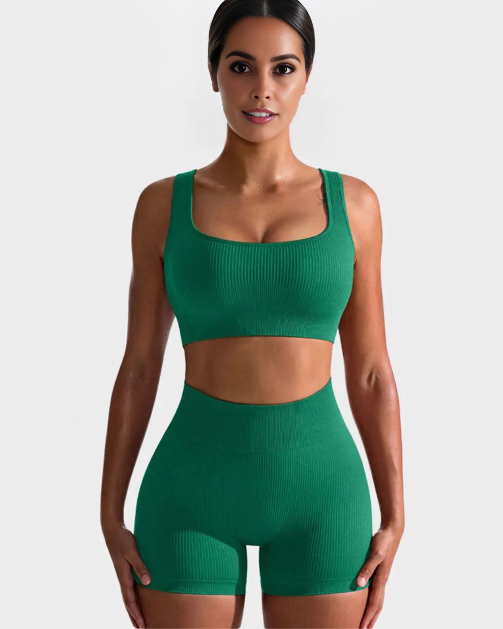 BlissShe® Seamless Ribbed Sports Bra Set