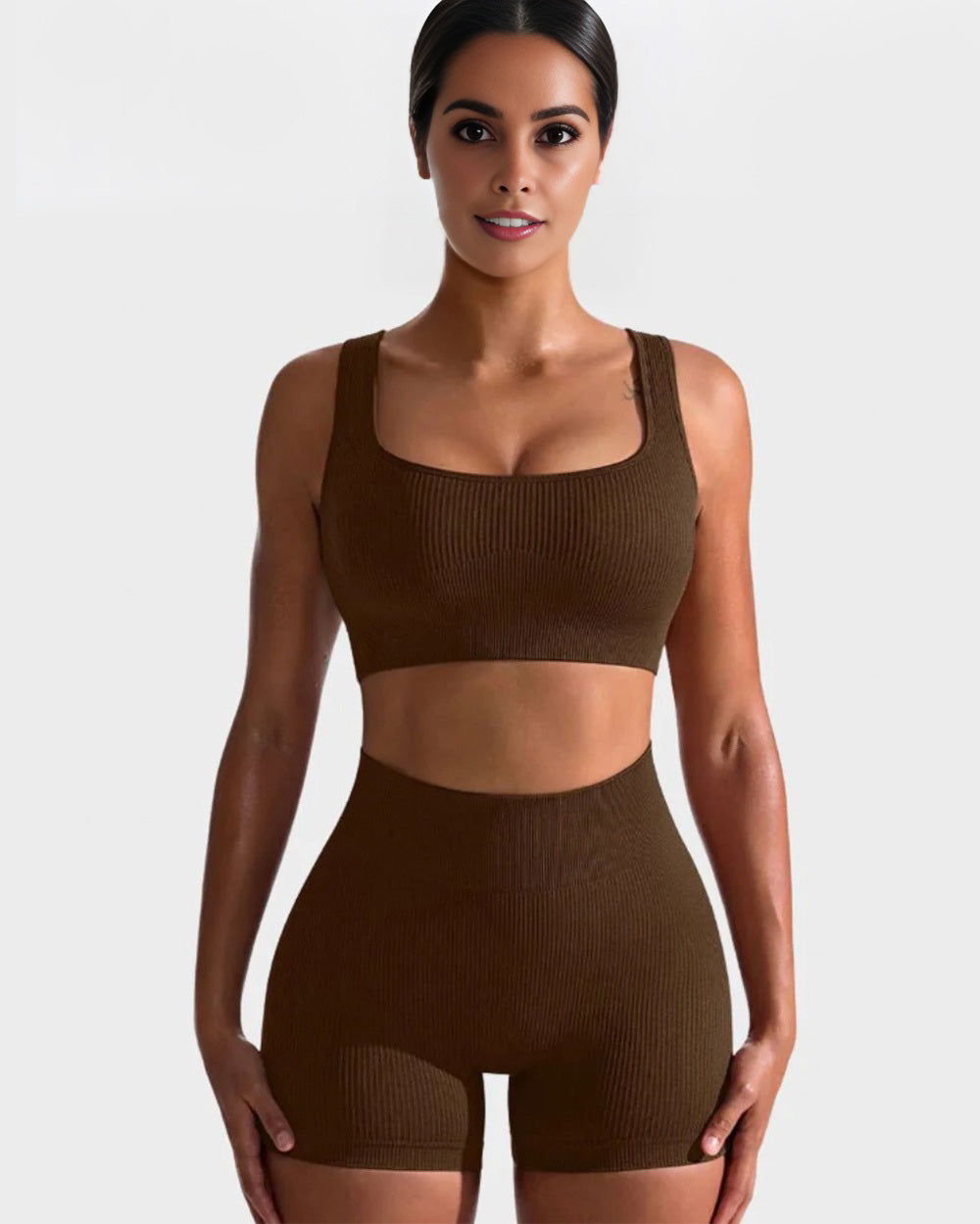 BlissShe® Seamless Ribbed Sports Bra Set