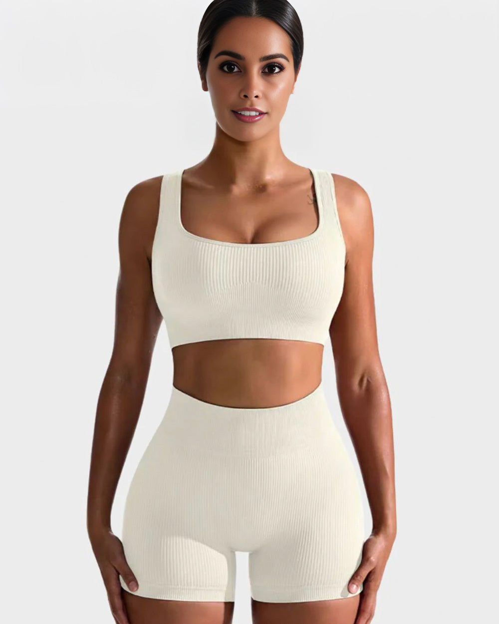 BlissShe® Seamless Ribbed Sports Bra Set