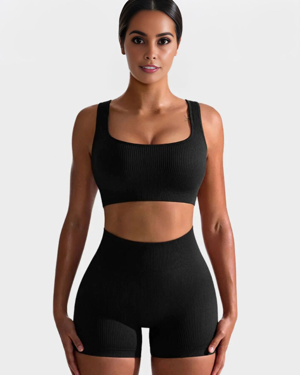 BlissShe® Seamless Ribbed Sports Bra Set