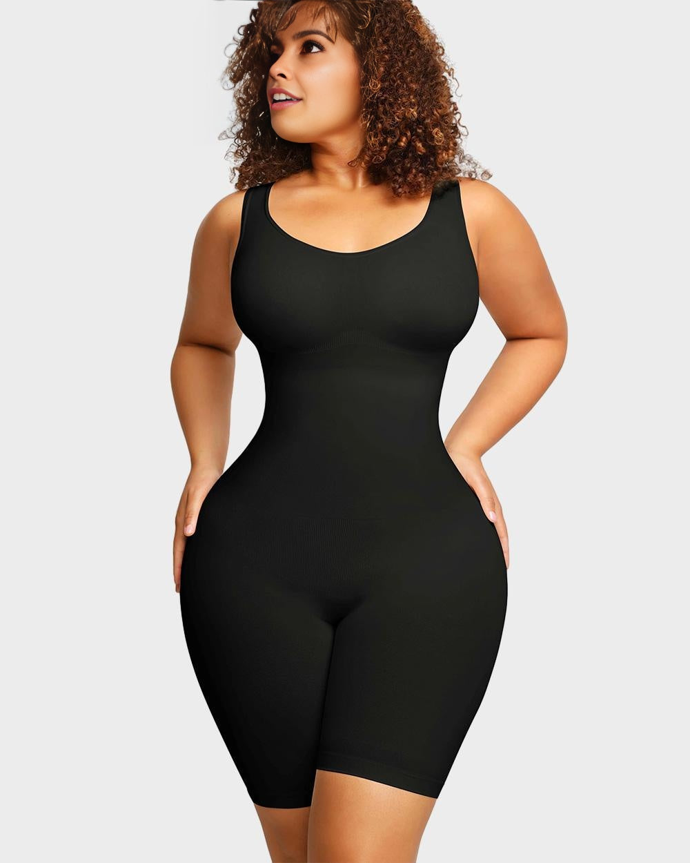 BlissShe® nahtloser, modellierender Bodysuit für die Mitte der Oberschenkel