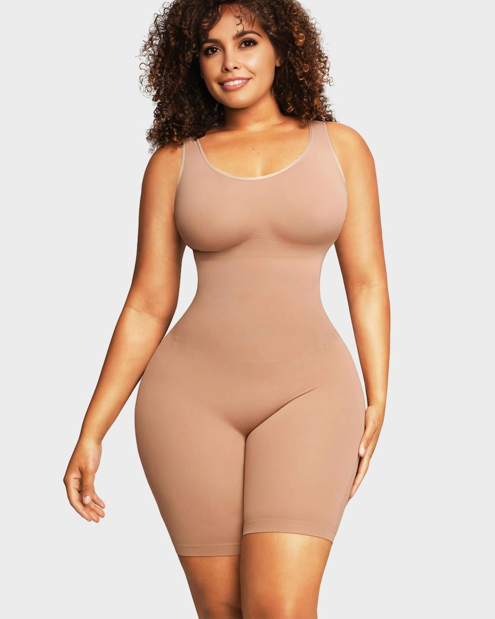 BlissShe® nahtloser, modellierender Bodysuit für die Mitte der Oberschenkel