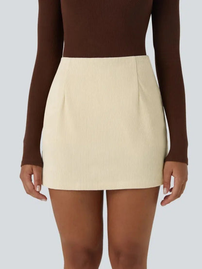 Classic High-Low Corduroy Skirt
