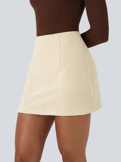 Classic High-Low Corduroy Skirt