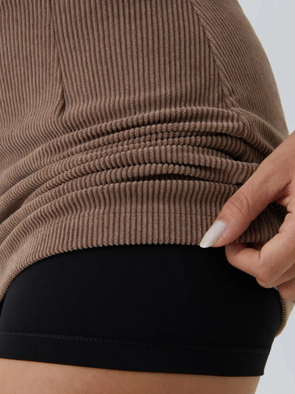 Classic High-Low Corduroy Skirt