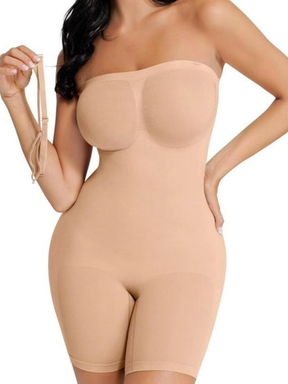 Tummy Tucking Seamless Bodysuit with Removable Straps