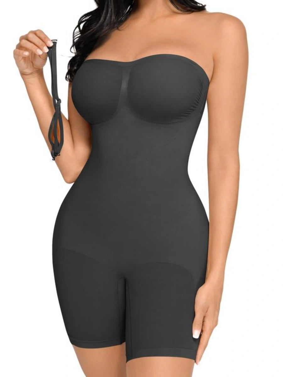 Tummy Tucking Seamless Bodysuit with Removable Straps